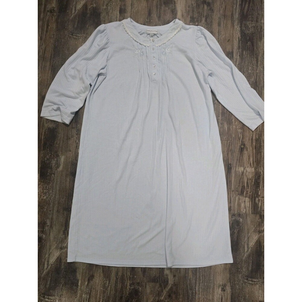 Miss Elaine Women's S Light Blue  Pullover Nightgown 2x